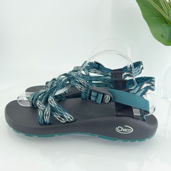 Chaco Women ZX/2 Sandal Size 10 Outdoor Hike Teal Strappy Thong Adjustable Shoe - Picture 6 of 14
